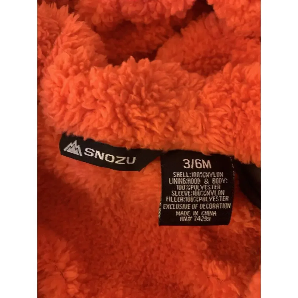 Snozu Fleece Lined Snowsuit Size 3-6 Months Baby Hooded Bunting Outerwear - Picture 8 of 9